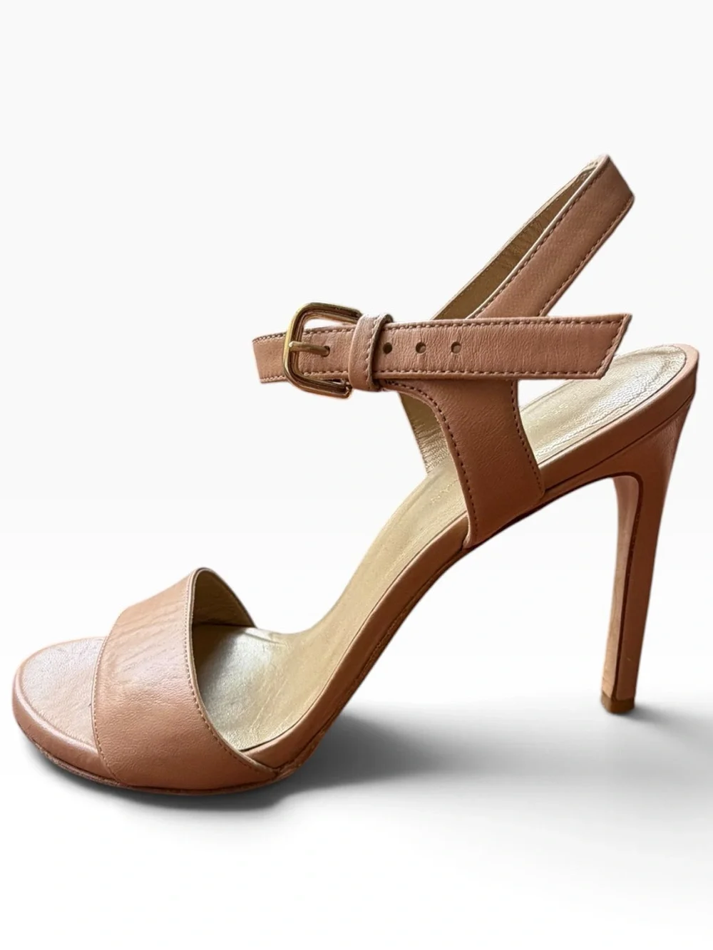 Stuart Weitzman Nude Leather Stiletto Sandals Size 10